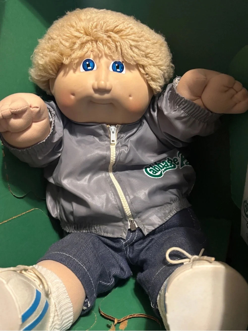 Cabbage Patch Kids Blonde Boy Doll in Silver Jacket